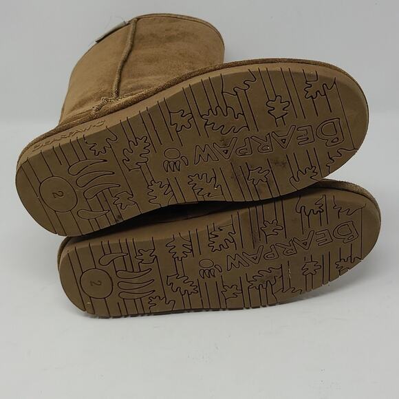 Bearpaw Girls Emma Sheepskin Lining Tall Boots Hickory Color Size 2 - Picture 5 of 7